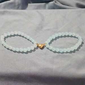 Elegant Gold and Blue Beaded Bracelet